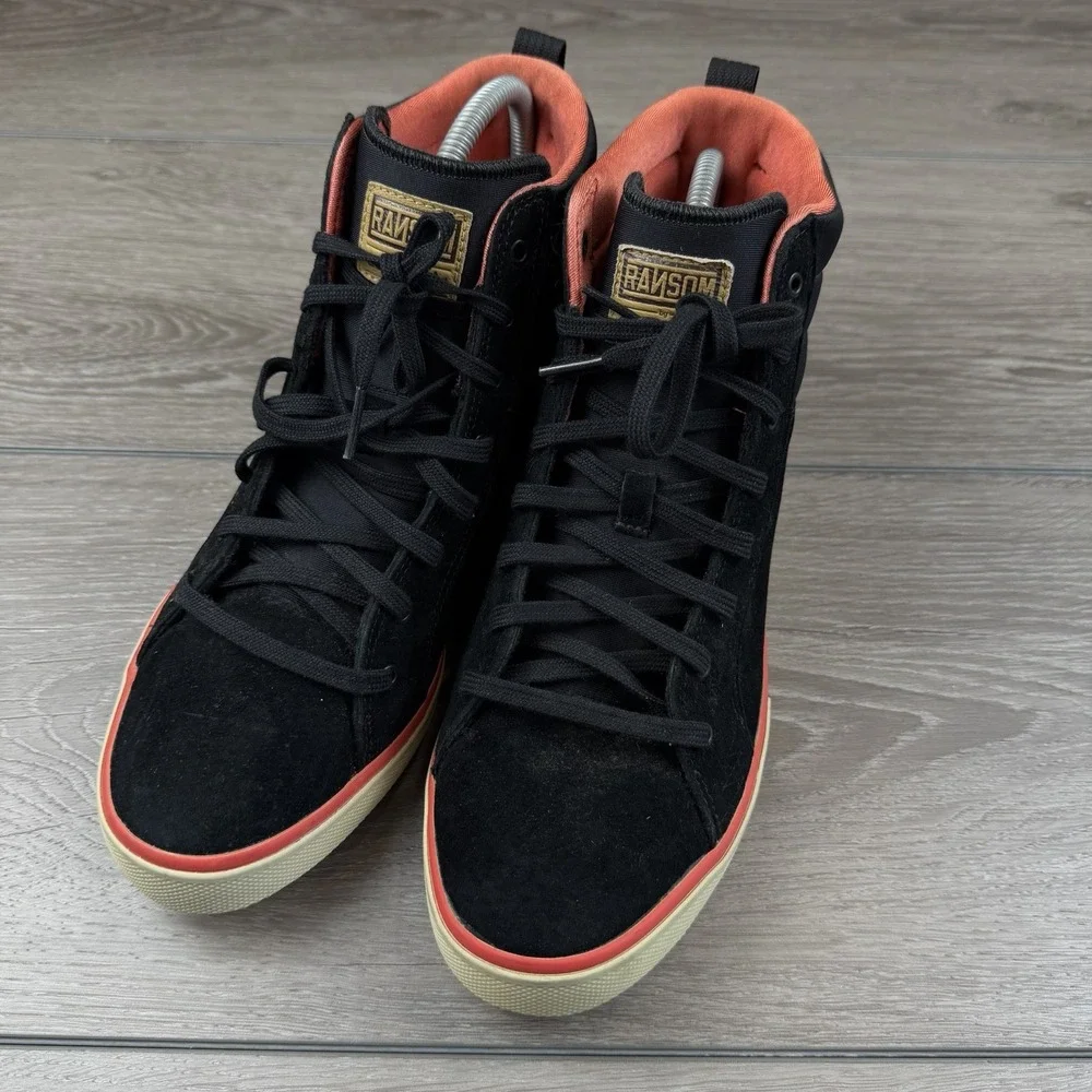 Adidas Men's Ransom Valley High Top Suede Sneakers Black Size 9